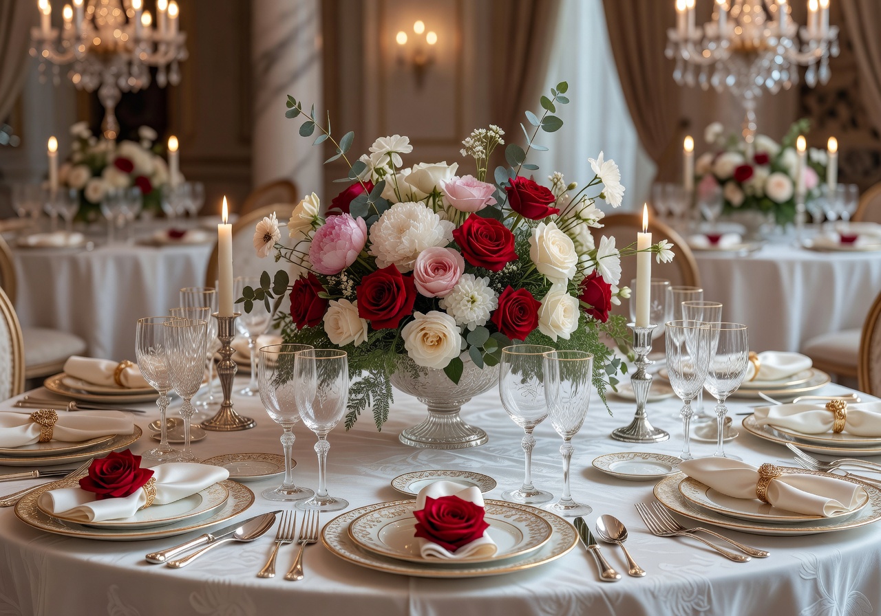 Bodaclick Luxe Network elegant floral arrangement and table setting