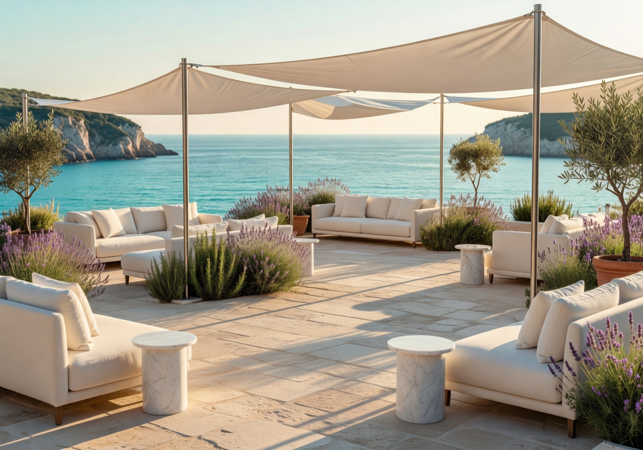Events by Luba modern mediterranean outdoor setup