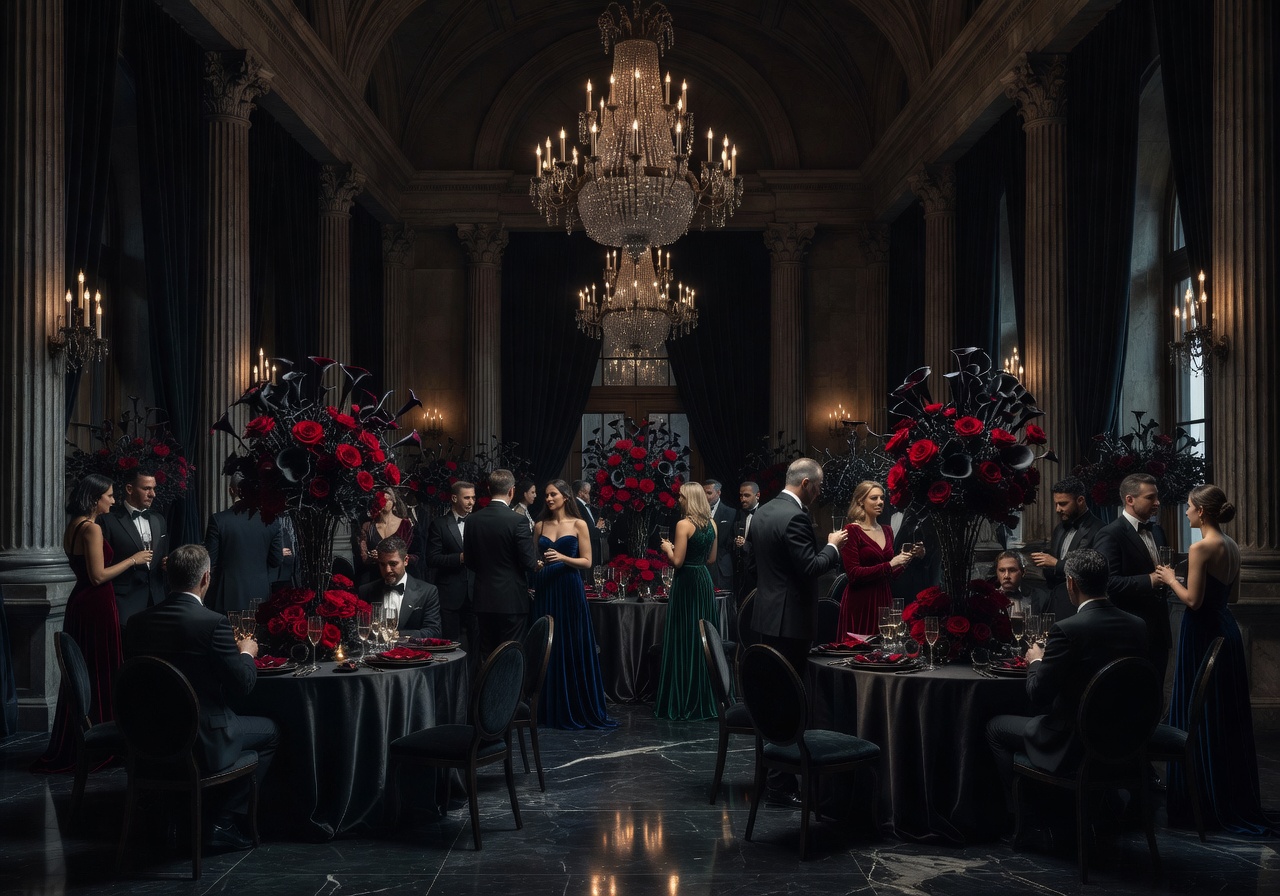 La Puta Suegra grand luxury wedding reception dark mood