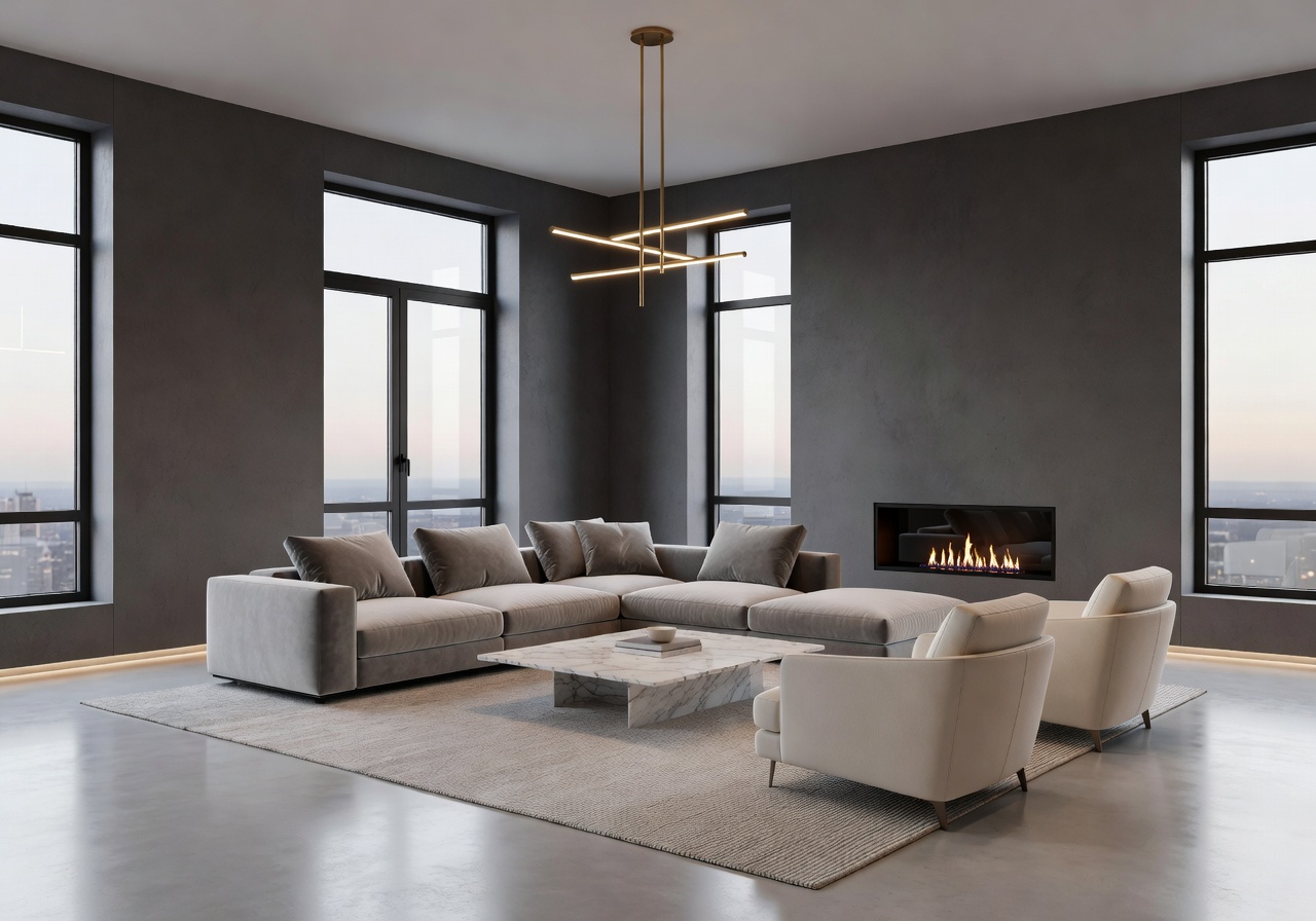 Modern luxury living room interior design